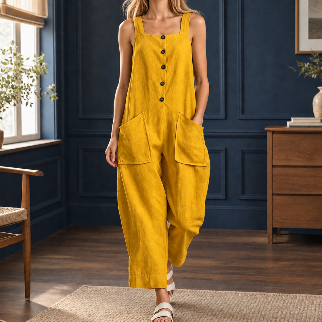 Juliet-Grace Utility Jumpsuit - Yellow