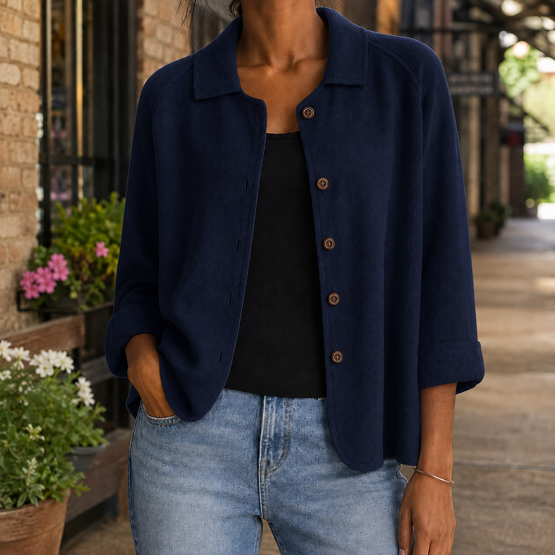 Soraya-Lane Collared Sweater - Blue