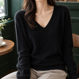 Angelique V-Neck Sweater - Black