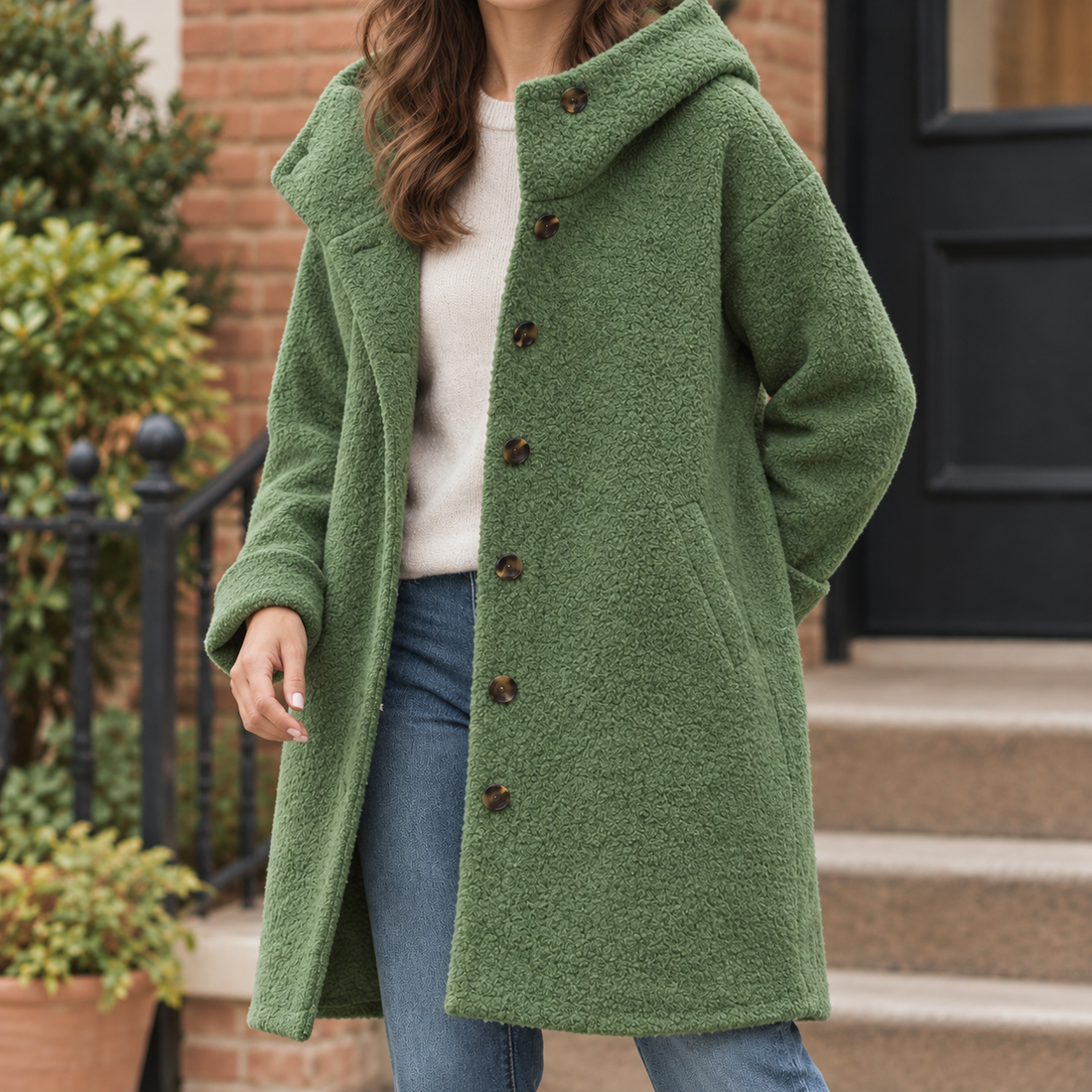 Yvette-Faye Hooded Coat - Green