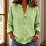 Esme Ruffle Blouse - Green