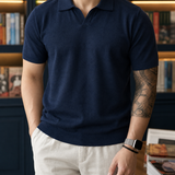 Ralph Open Collar Polo - Navy Blue