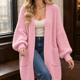 Constance Chunky Knit Cardigan - Pink