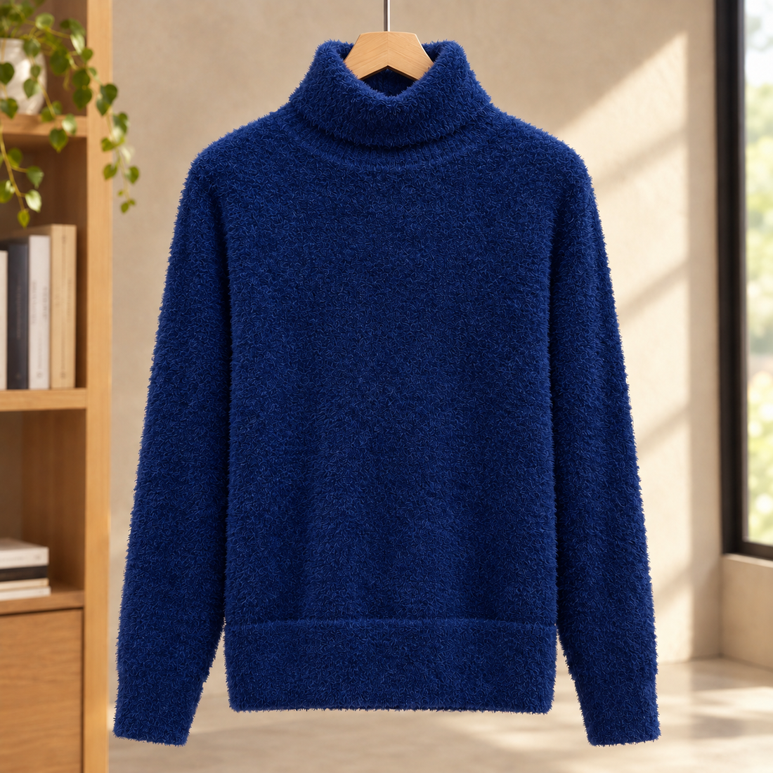 Maurice Brushed Turtleneck Sweater - Navy