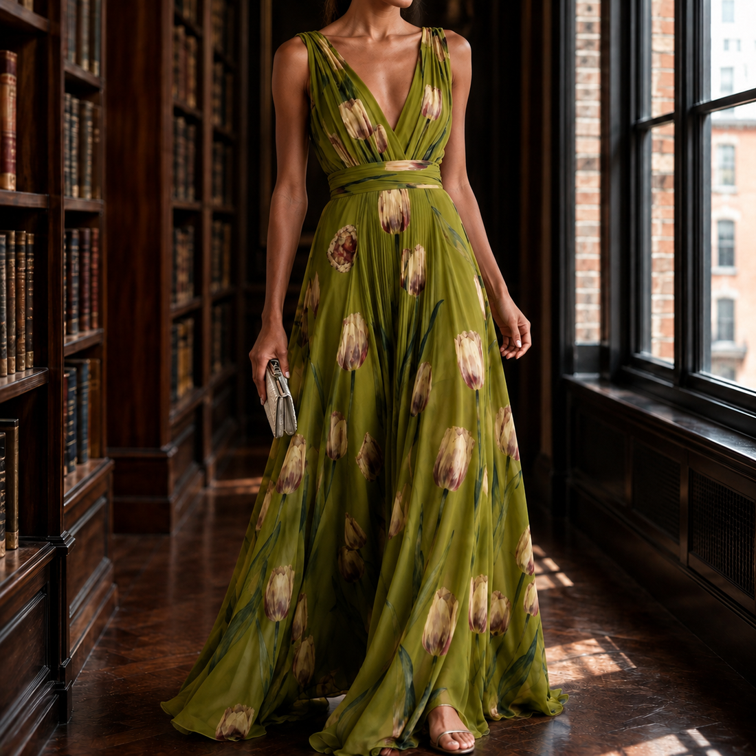 Ramona-Eve Tulip Maxi Dress - Green