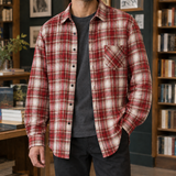 Nathan-Dean Plaid Overshirt - Red