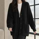 Lauren-Elise Ribbed Cardigan - Black