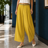 Juliet Wide Leg Pants - Mustard