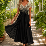 Lydia Printed Maxi Dress - Gold And Black