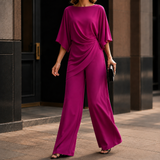 Katia-Sage Draped Set - Fuchsia