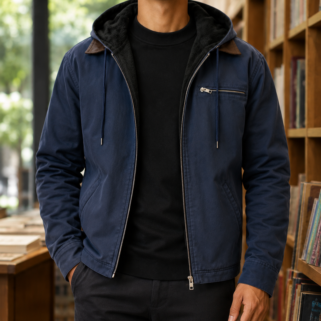 Graham Fleece Lined Jacket - Navy
