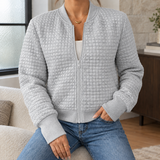 Isabelle Quilted Jacket - Light Gray
