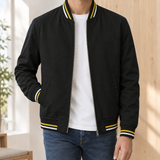 Arthur Striped Bomber Jacket - Black