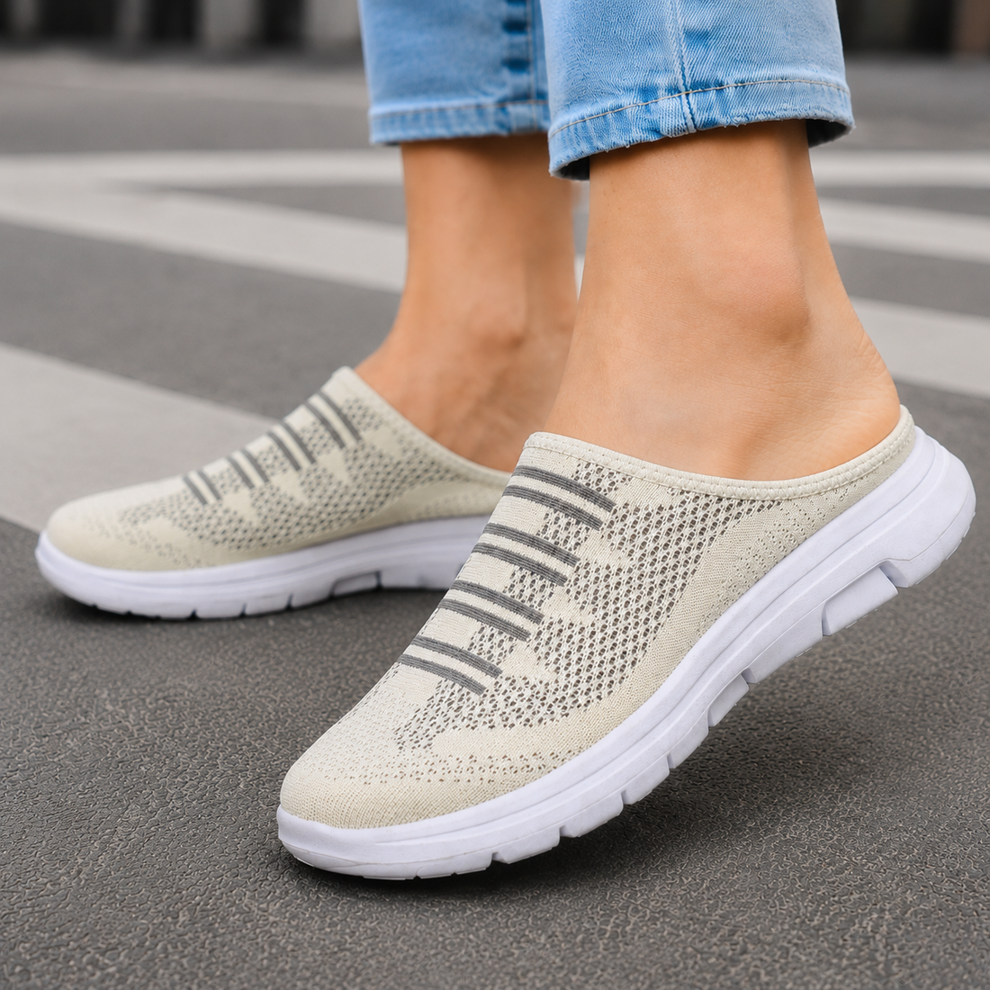 Roncalli Slip-On Mules - Beige