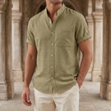Carter Mandarin Shirt - Khaki