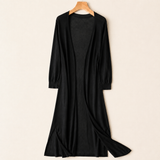 Renata-Pearl Longline Cardigan - Black