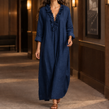 Riley Ruffle Maxi Dress - Dark Blue