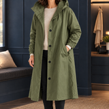 Nina-Marie Hooded Overcoat - Forrest Green