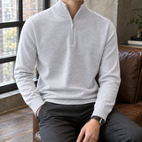 Donovan Mock Neck Sweater - Light Gray