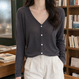 Millie-Kate V Neck Sweater - Charcoal