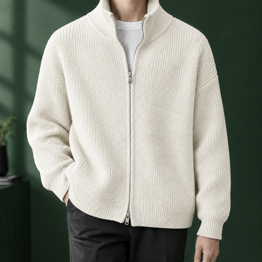 Emeric Ribbed Jacket - Ivory