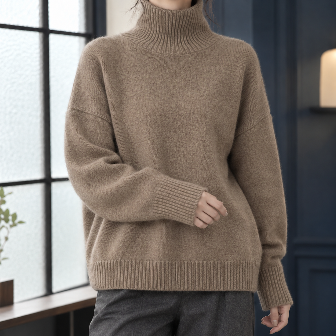 Cleo-Marie Wool Turtleneck - Brown