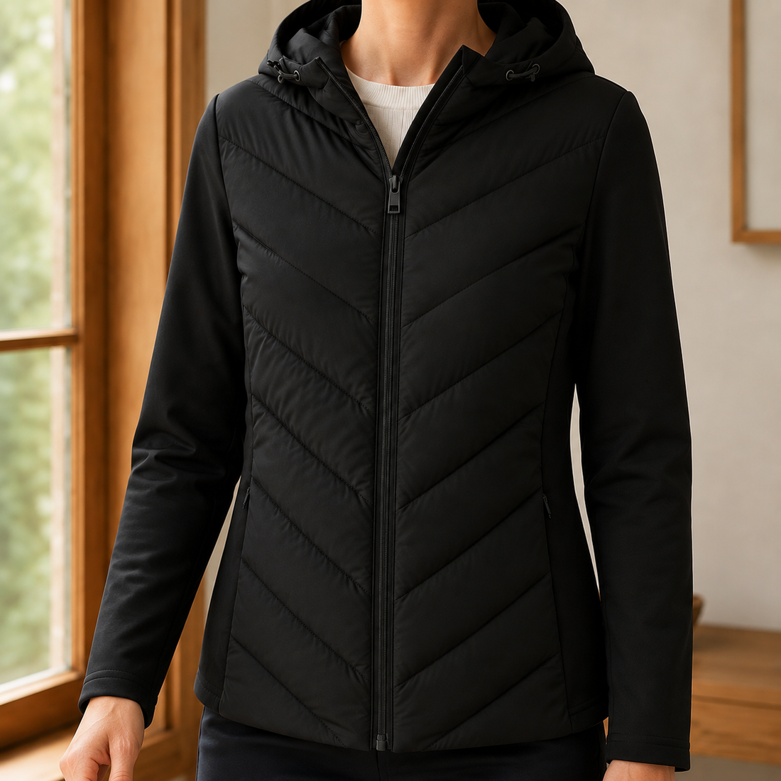 Edith-Jade Chevron Jacket - Black