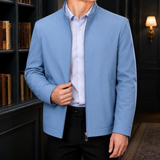 Barnaby Zip Jacket - Light Blue Stand Collar