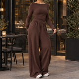 Idalia-Lane Wide-Leg Set - Brown
