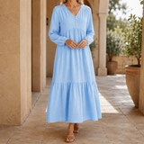 Meredith Tiered Maxi Dress - Light Blue