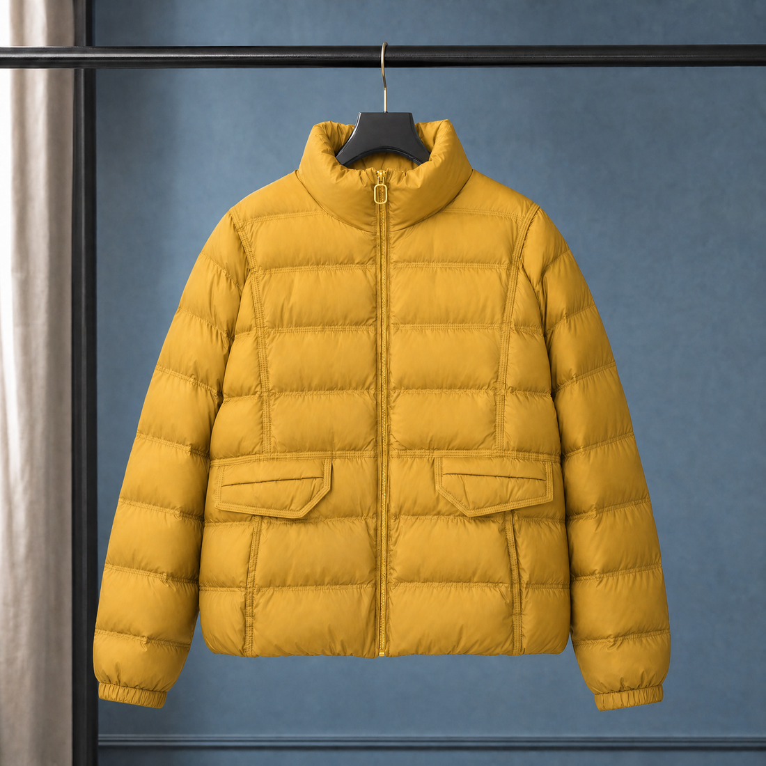 Cordelia-Pearl Puffer Jacket - Yellow