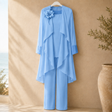 Mina-June Chiffon Pantsuit - Blue