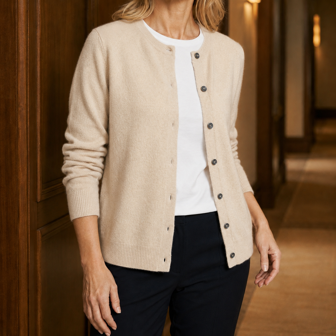 Annabel-Jane Crew Neck Sweater - Beige