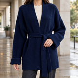 Michelle-Jade Belted Cardigan - Navy Blue