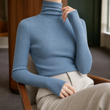 Tiffany Ribbed Turtleneck - Light Blue