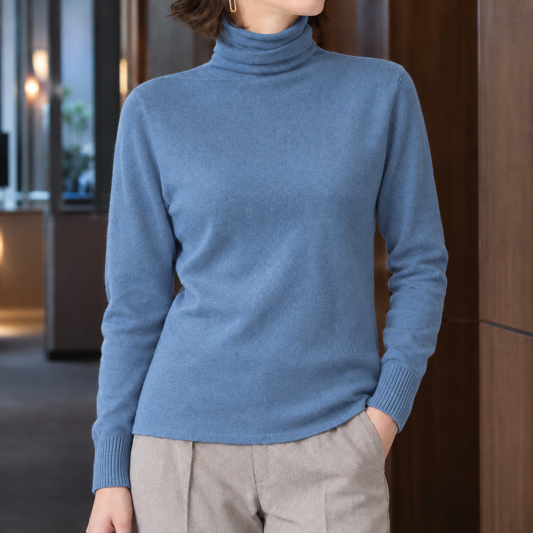 Cassidy Turtleneck Sweater - Haze Blue