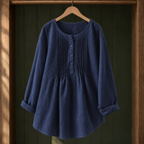 Delia-Rose Pintuck Blouse - Dark Blue