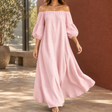 Beatrix-Rose Off-Shoulder Maxi Dress - Pink