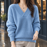 Joelle V Neck Sweater - Sky Blue