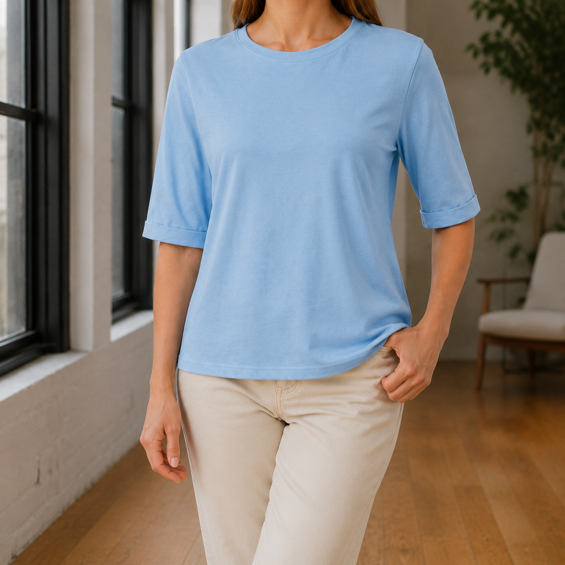 Priscilla-Belle Relaxed T-Shirt - Blue