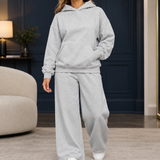 Hesper Wide-Leg Lounge Set - Light Gray