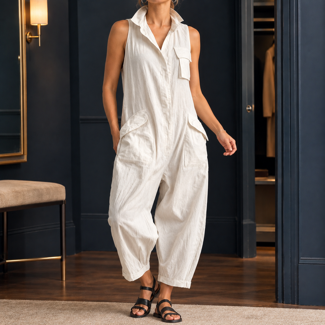 Shannon-Jade Utility Jumpsuit - Off White