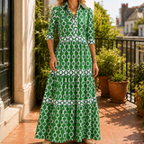 Thalia Tiered Maxi Dress - Green