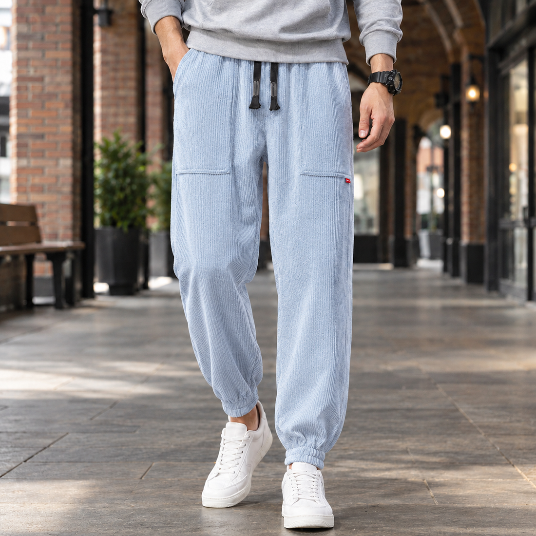 Felix-West Relaxed Pants - Light Blue Casual