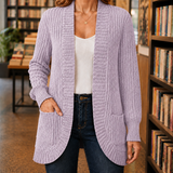 Eva Ribbed Cardigan - Light Purple