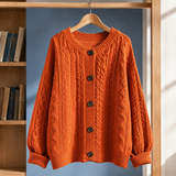 Marcel Cable Knit Cardigan - Orange