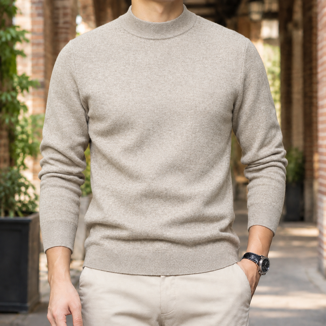 Vidal Mock Neck Sweater - Yami Camel