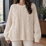 Ilaria-Sage Cable Sweater - Apricot