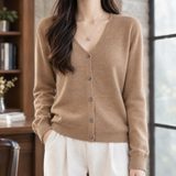 Maylis-Grace V-Neck Cardigan - Camel