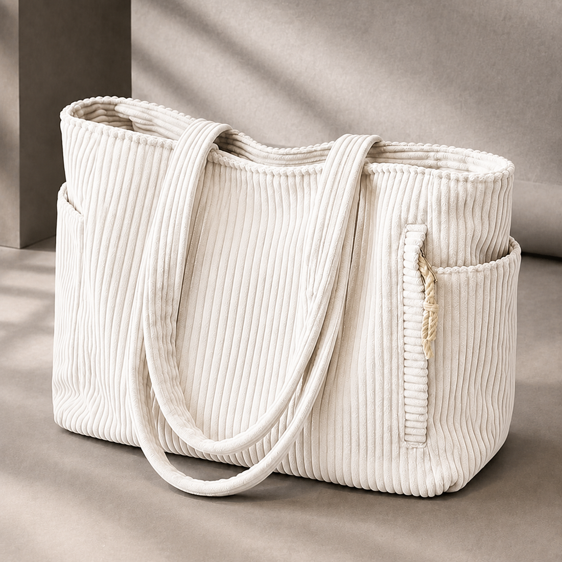 Alessi Ribbed Tote - White